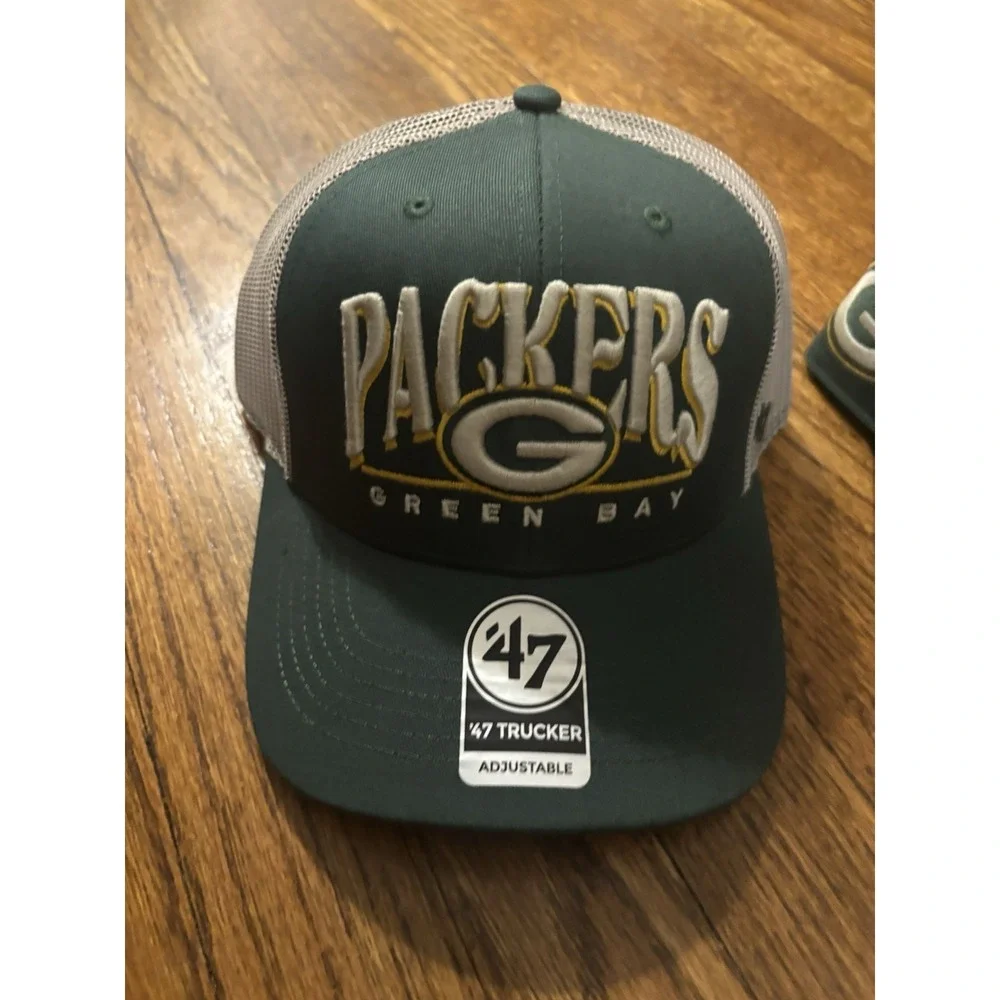 Green Bay Packers '47  Adjustable Hat Lot Of Two Brand‎ New With Tags